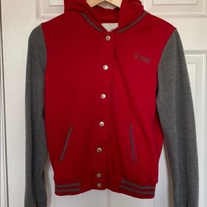 Guess button up hoodie